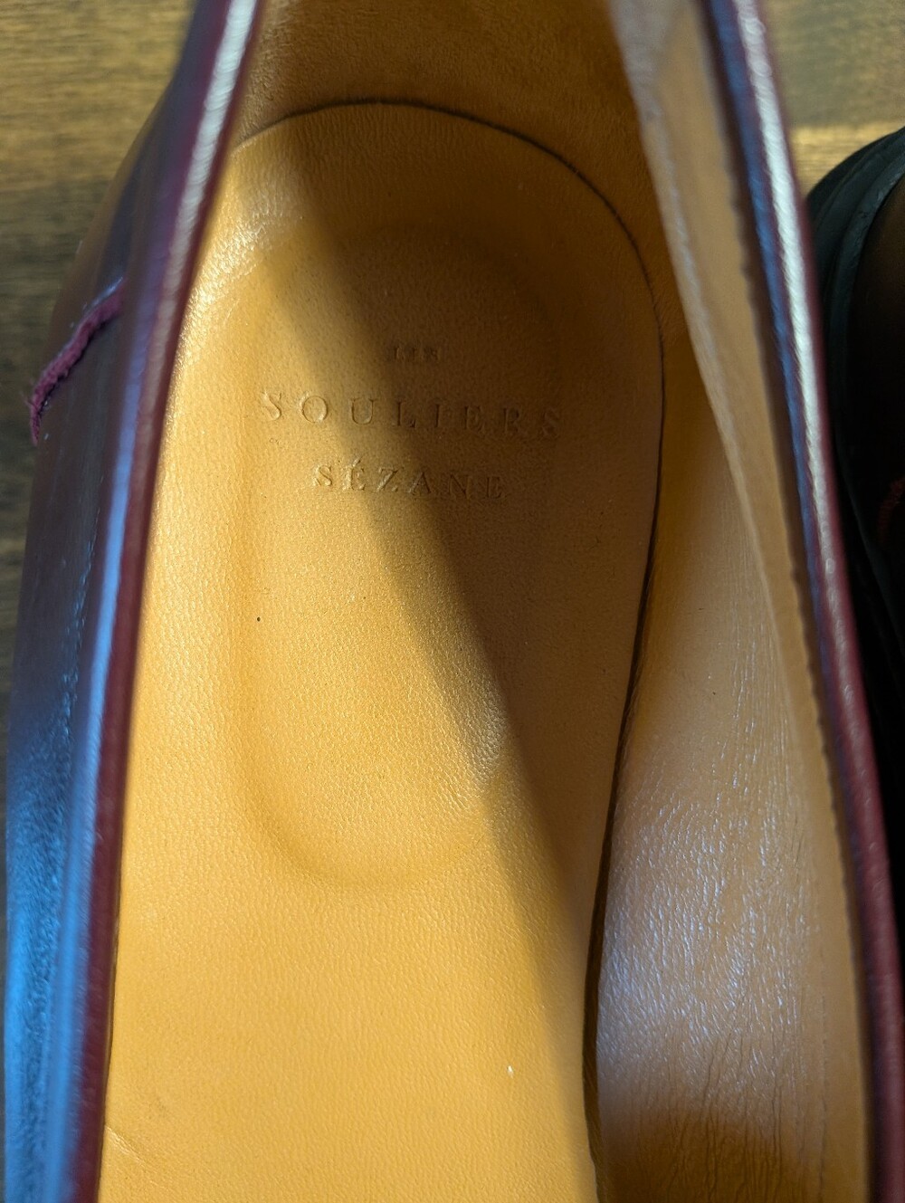 Sézane Albane Loafers Glossy Burgundy Leather Thick Lug Sole Shoes EU 39 US 8 - Picture 12 of 16